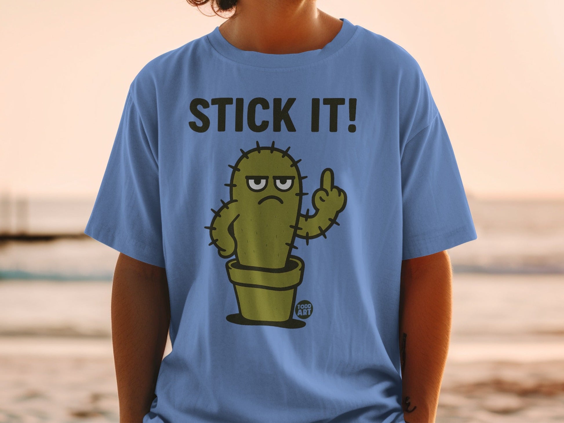 Stick It Graphic Cactus T-Shirt With Attitude