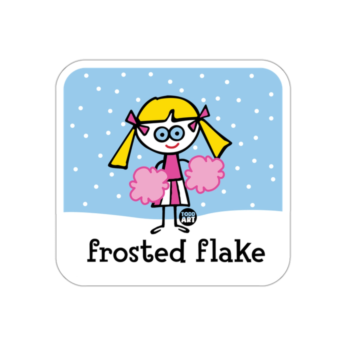Frosted Flake Cheerleader Illustration Sticker