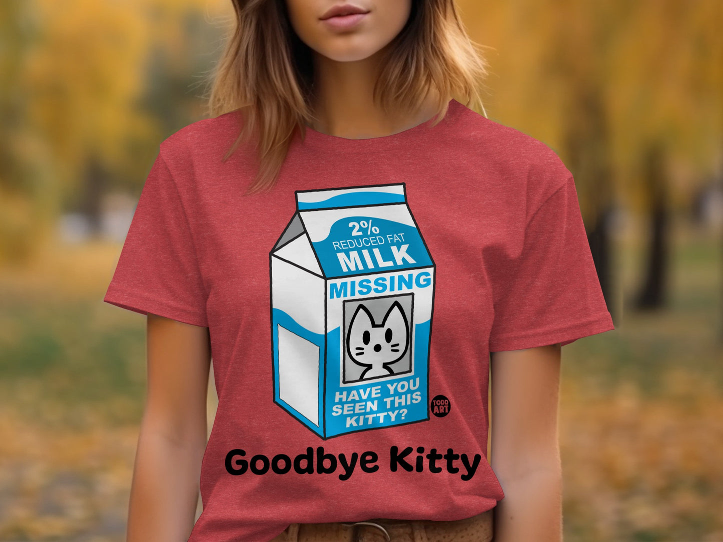 Missing Kitty Milk Carton Graphic Goodbye Kitty Shirt