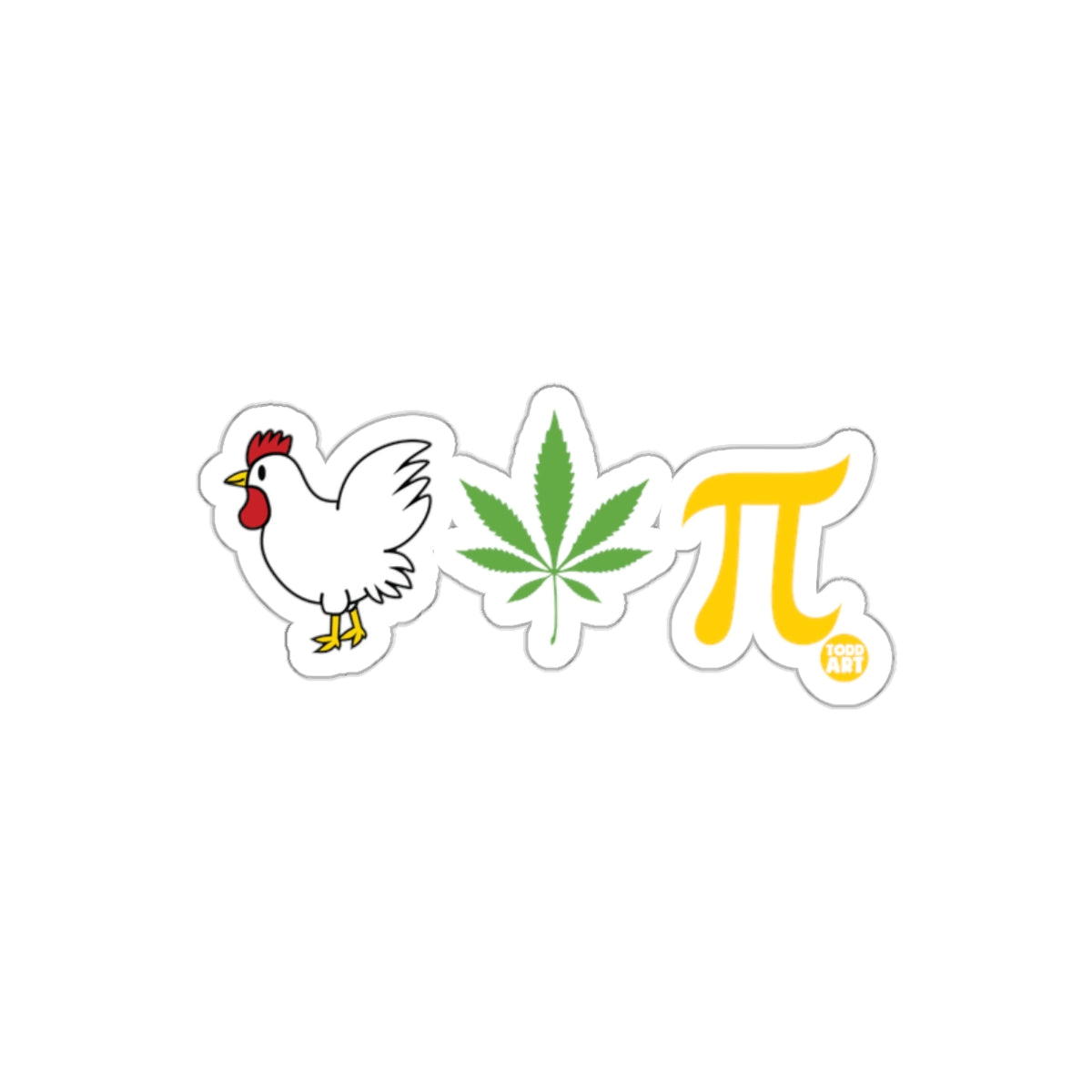 Funny Chicken Weed Pi Sticker for a Unique Touch