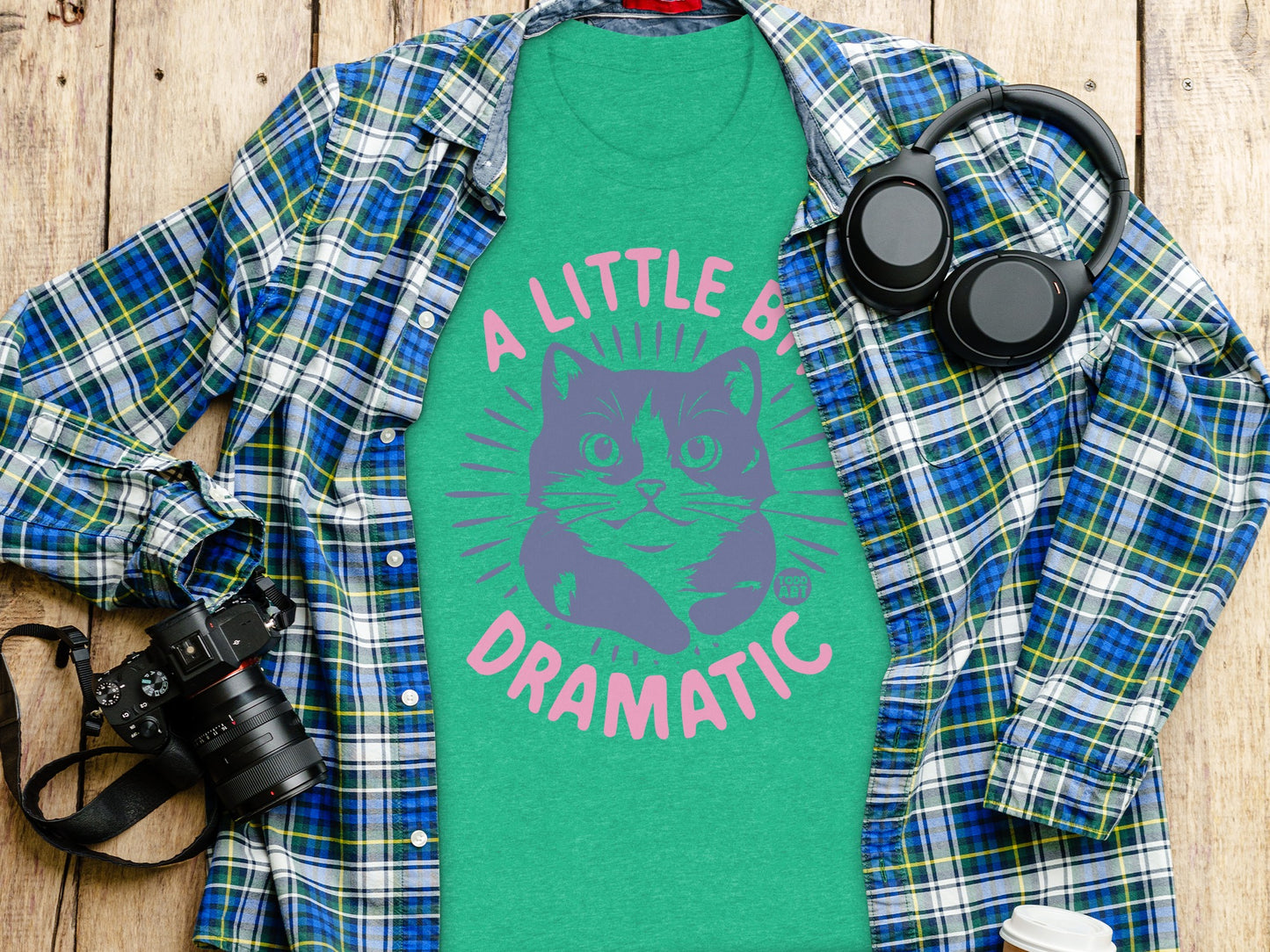 A Little Bit Dramatic Cat Graphic T-shirt