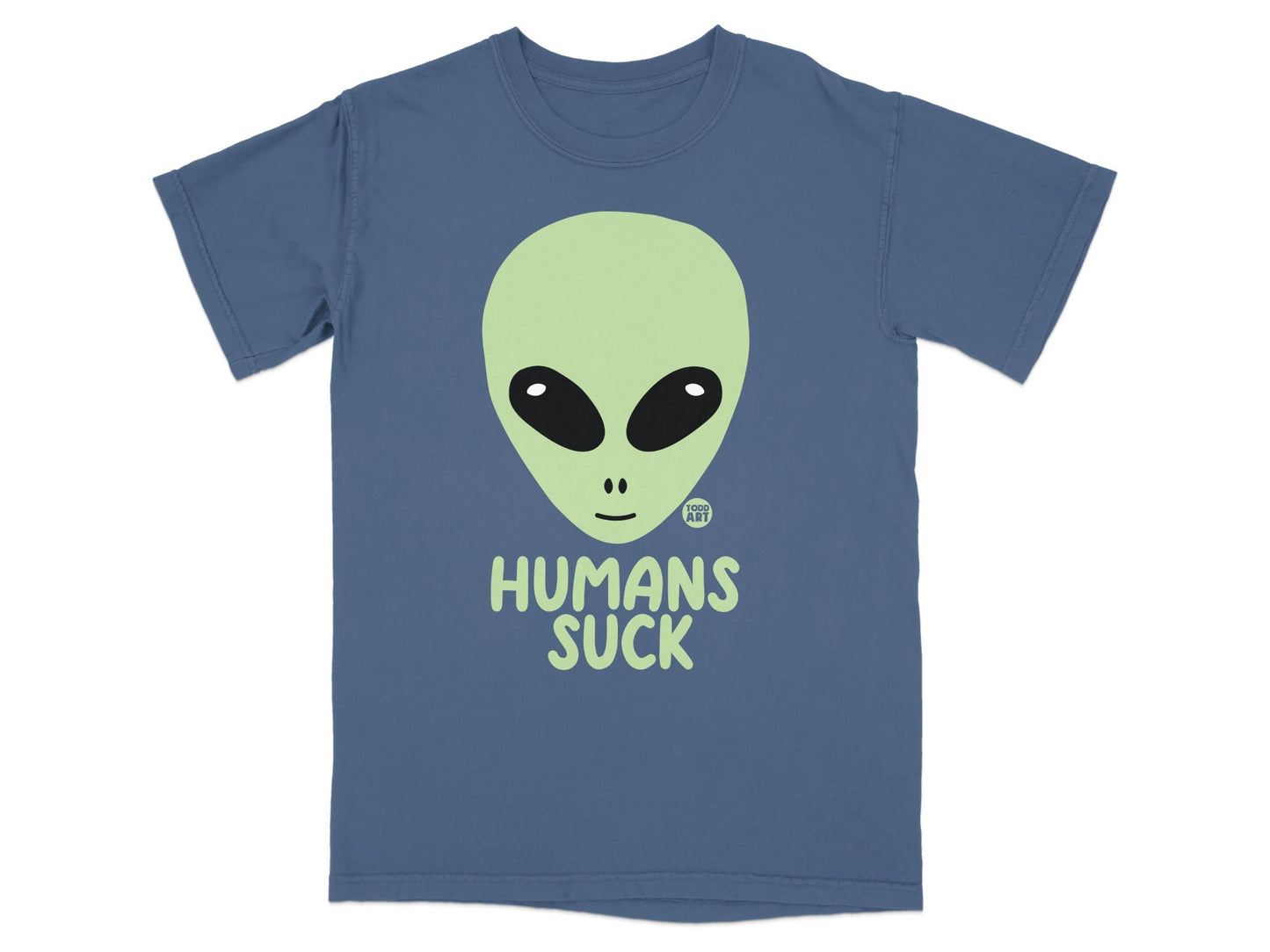 Alien Head With Humans Suck Print T-Shirt