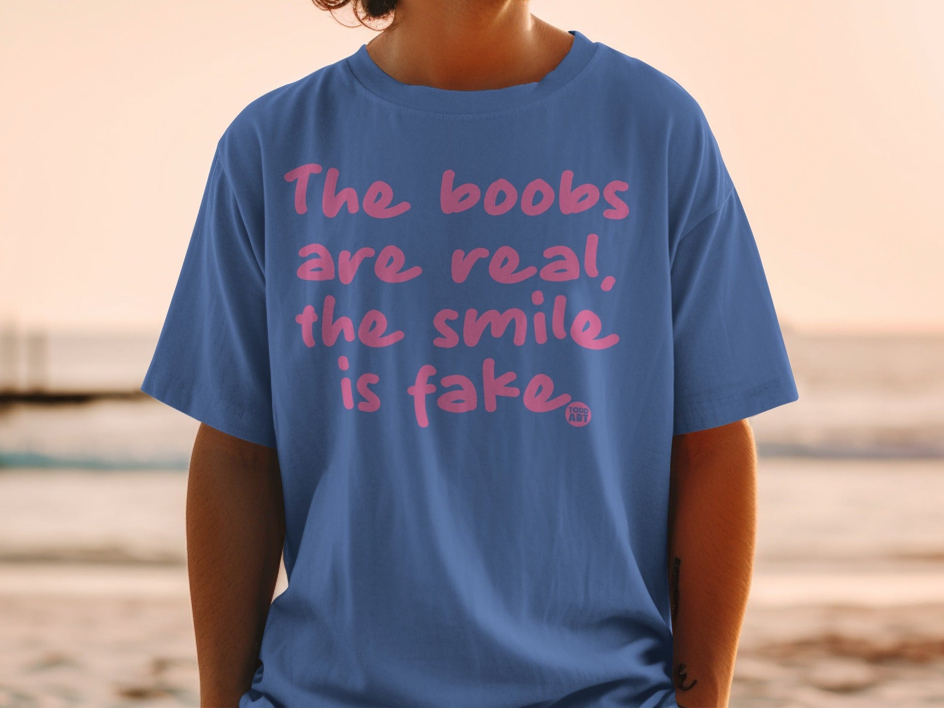 The boobs are real the smile is fake t-shirt