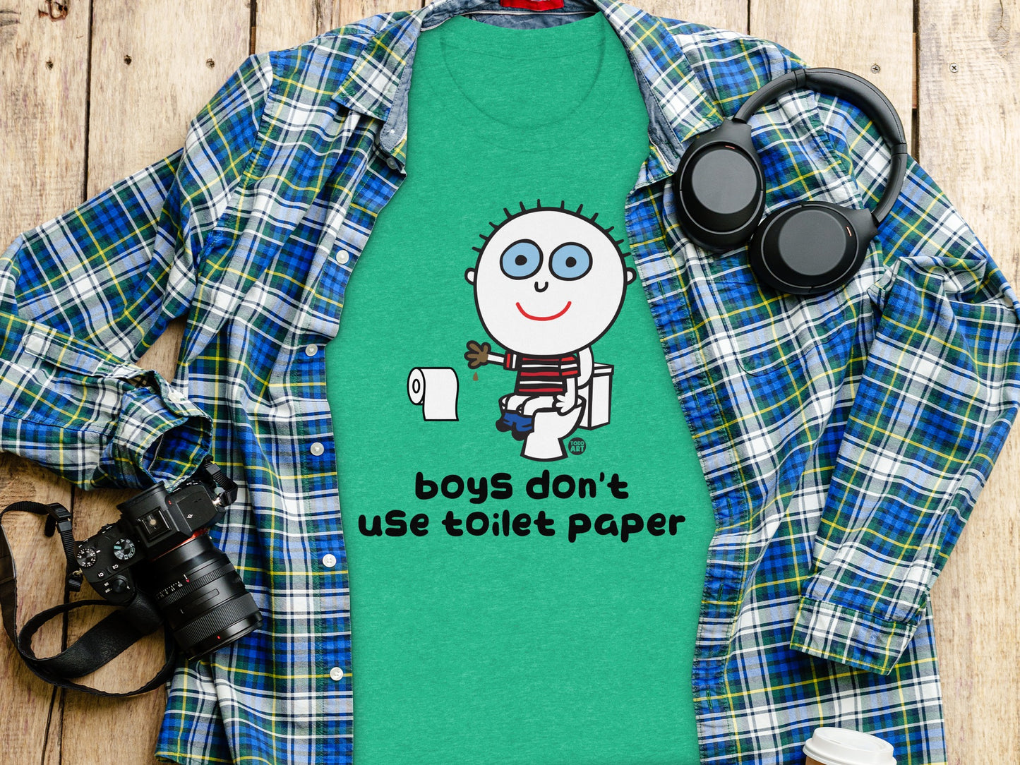 Boys Don't Use Toilet Paper Funny T-shirt