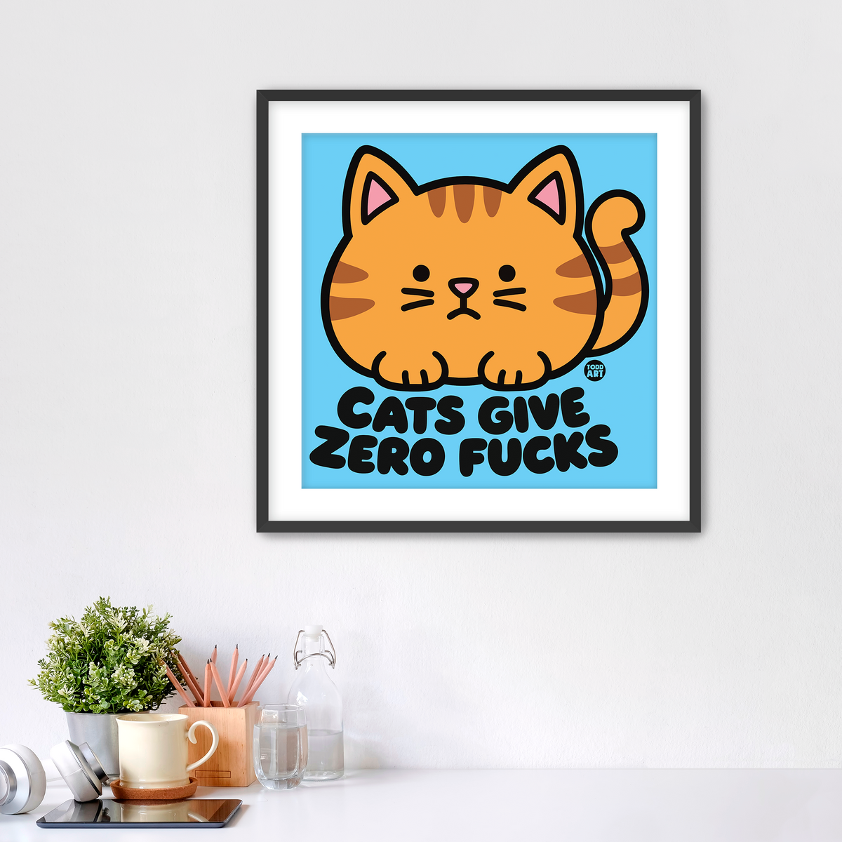 Cats Give Zero Fucks Fine Art Print