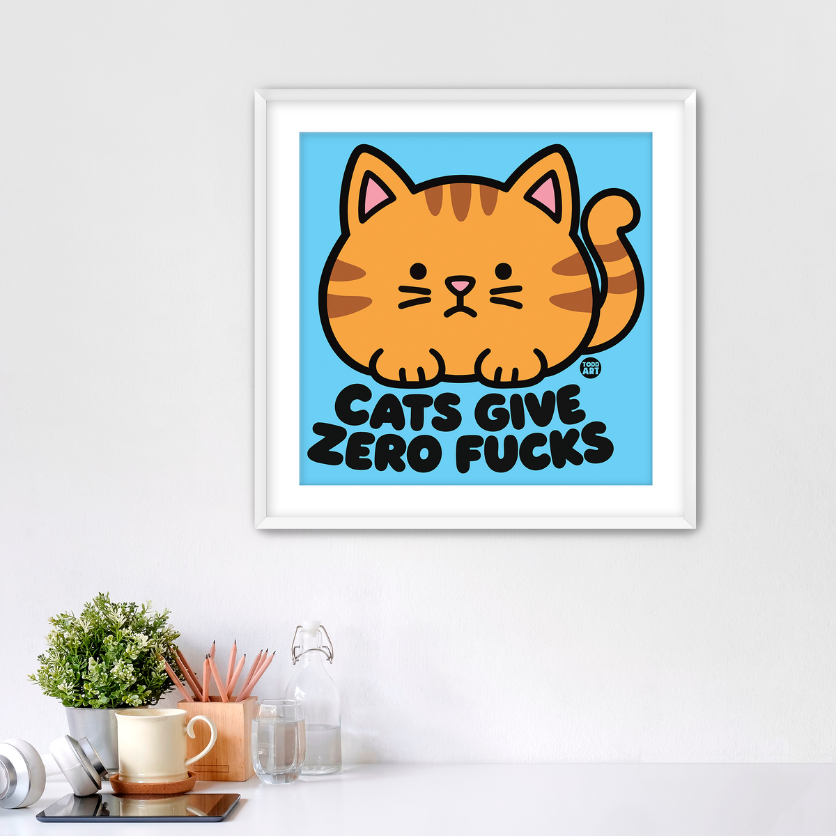 Cats Give Zero Fucks Fine Art Print