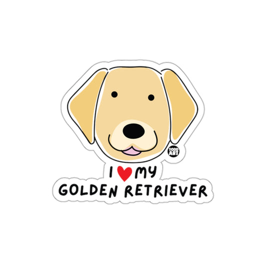 I Love My Golden Retriever Sticker Dog Lover Gift