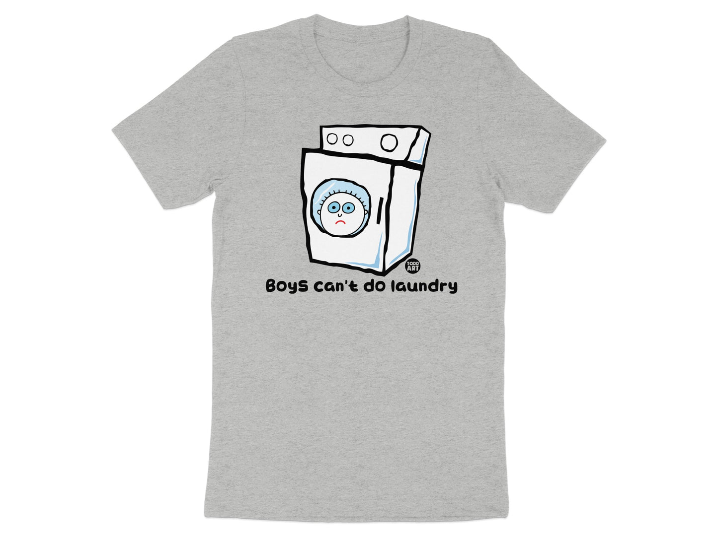 Boys can't do laundry funny graphic tee shirt