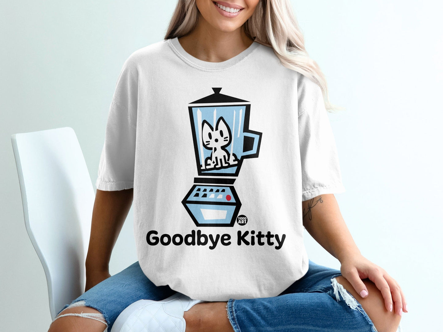 Goodbye Kitty Blender Graphic White Tee