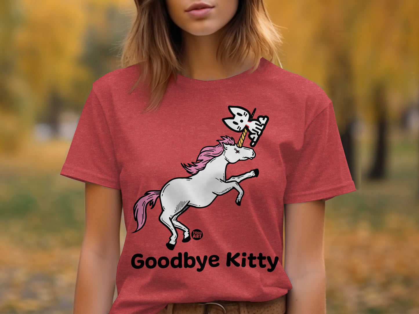 Funny Goodbye Kitty Unicorn Graphic Shirt