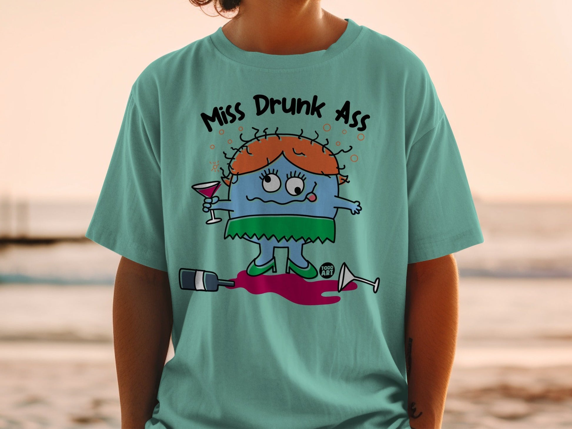 Miss Drunk Ass Funny Drinking Graphic Tee Shirt