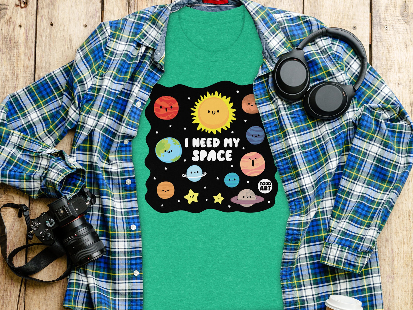 I Need My Space Cute Planets Novelty T-Shirt