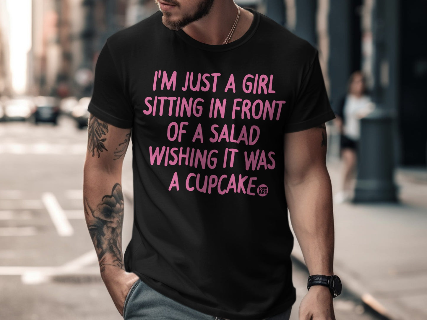 Funny Girl Wishing For Cupcake Instead Of Salad T-Shirt