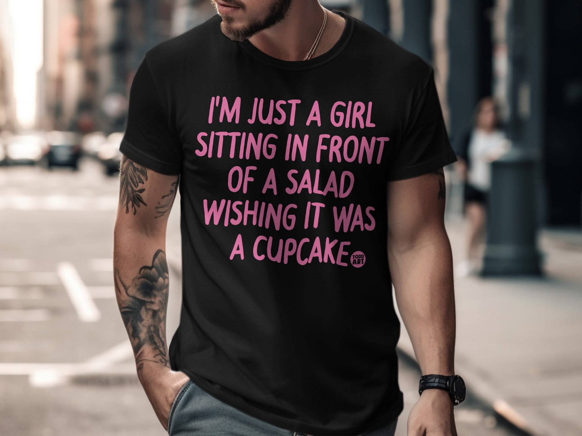 Funny Girl Wishing For Cupcake Instead Of Salad T-Shirt