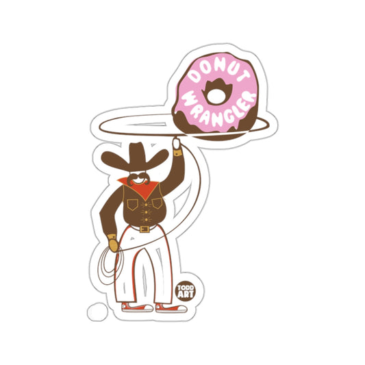 Donut Wrangler Cowboy Sticker Fun Design