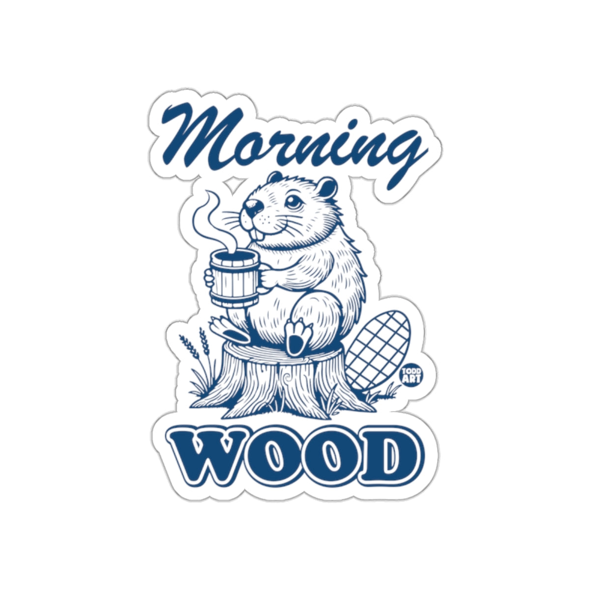 Morning Wood Beaver with Coffee Sticker Product
