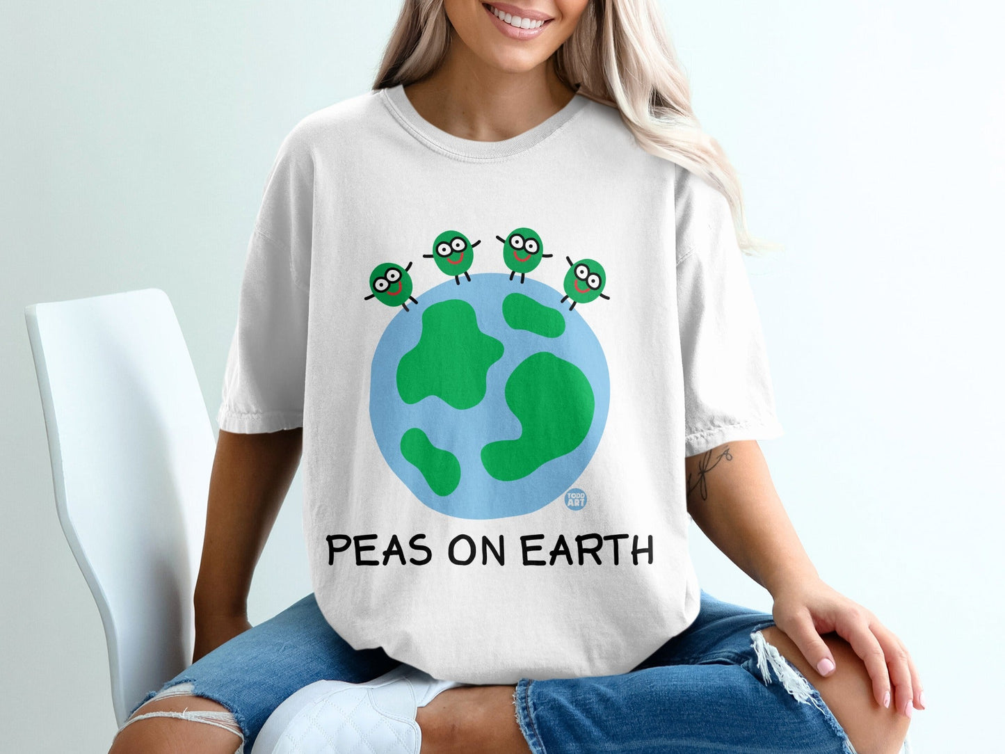 Peas On Earth Fun Earth Day Graphic T-Shirt