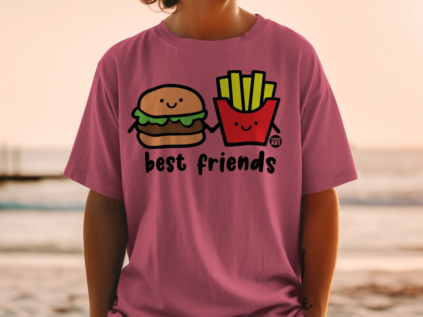 Best Friends Burger and Fries Cute Graphic T-Shirt