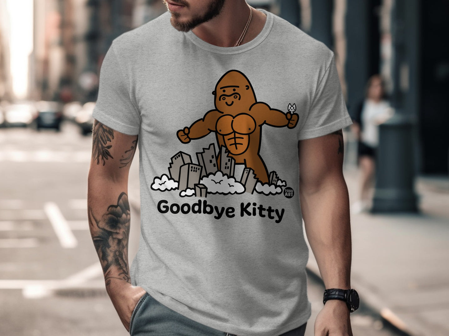 Goodbye Kitty Monster Parody Graphic T-Shirt