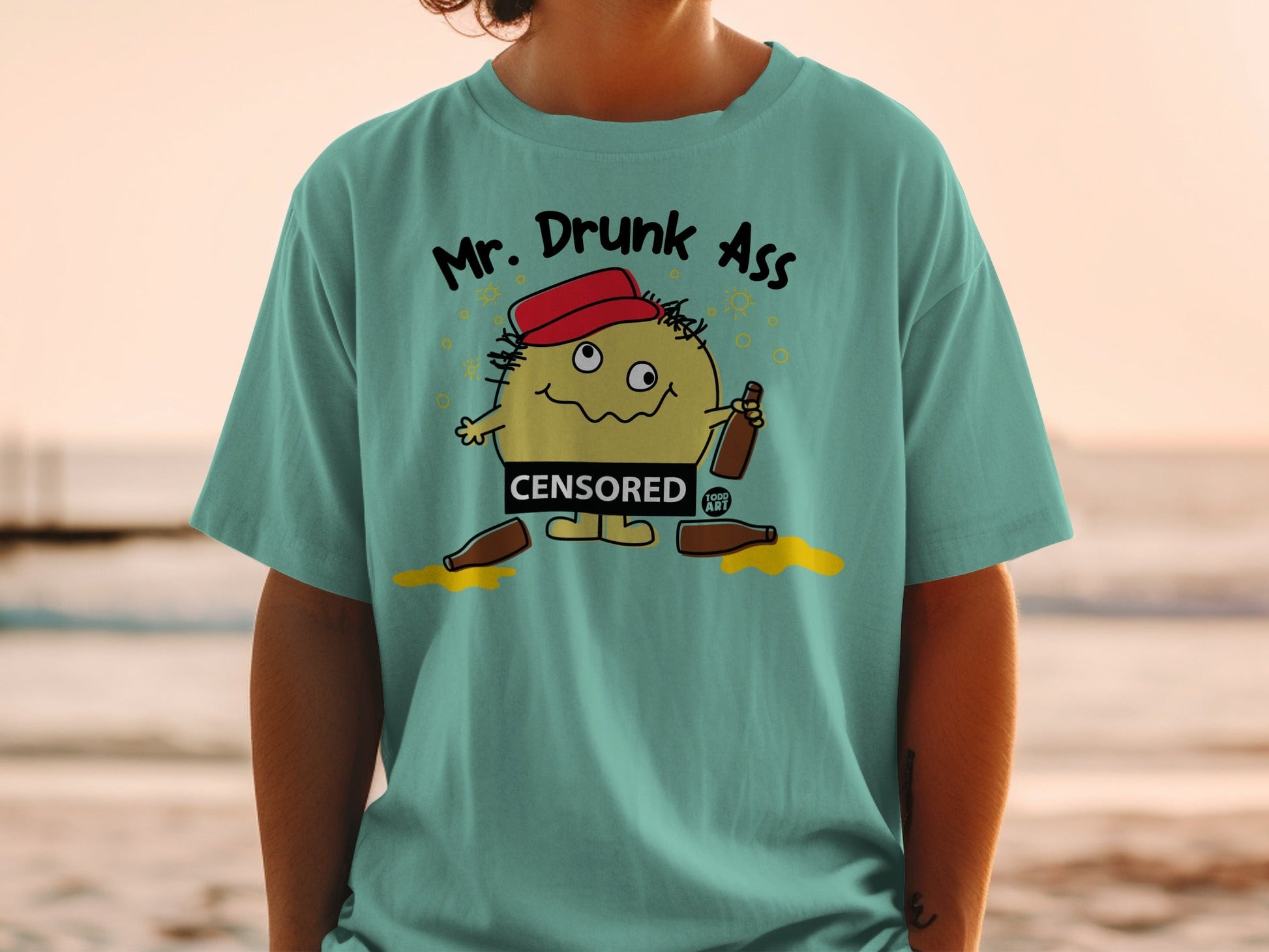Mr. Drunk Ass Censored Graphic Tee Shirt