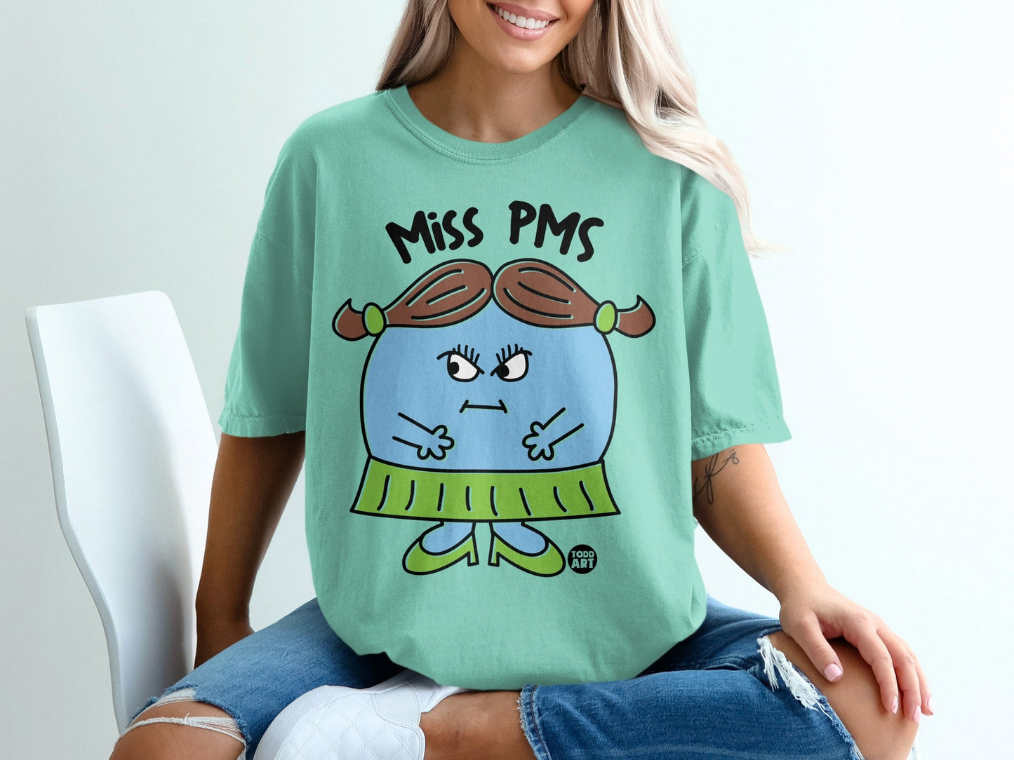 Miss PMS Todd Art Graphic T-shirt Funny Graphic Tee