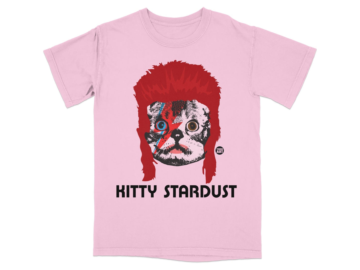 Kitty Stardust Retro Cat Graphic T-Shirt Design