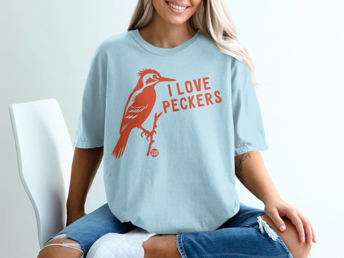 I Love Peckers Graphic Bird Illustration T-Shirt