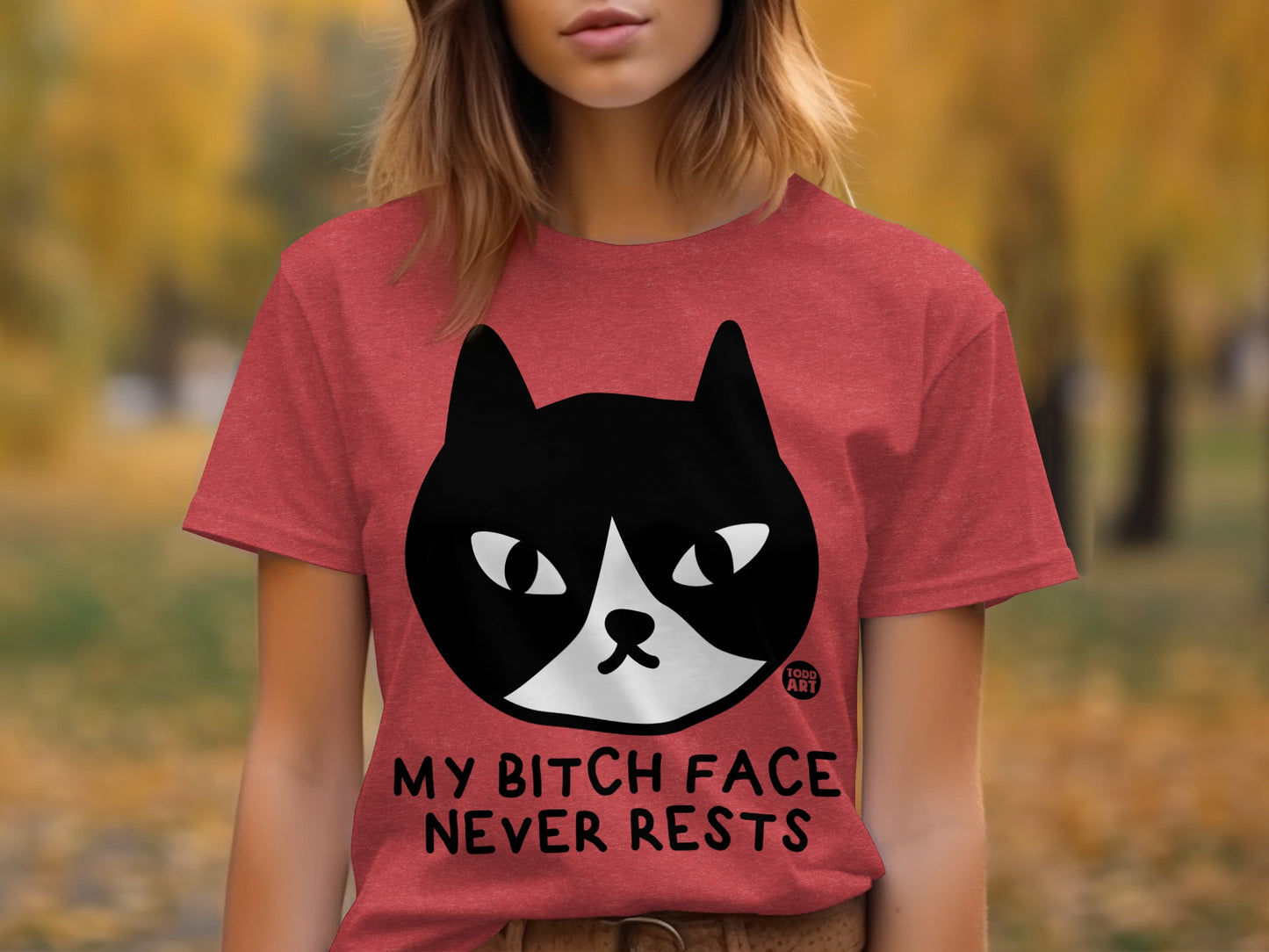 Funny Cat Face My Bitch Face Never Rests Shirt
