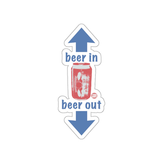 Beer In Beer Out Sticker with Up and Down Arrows
