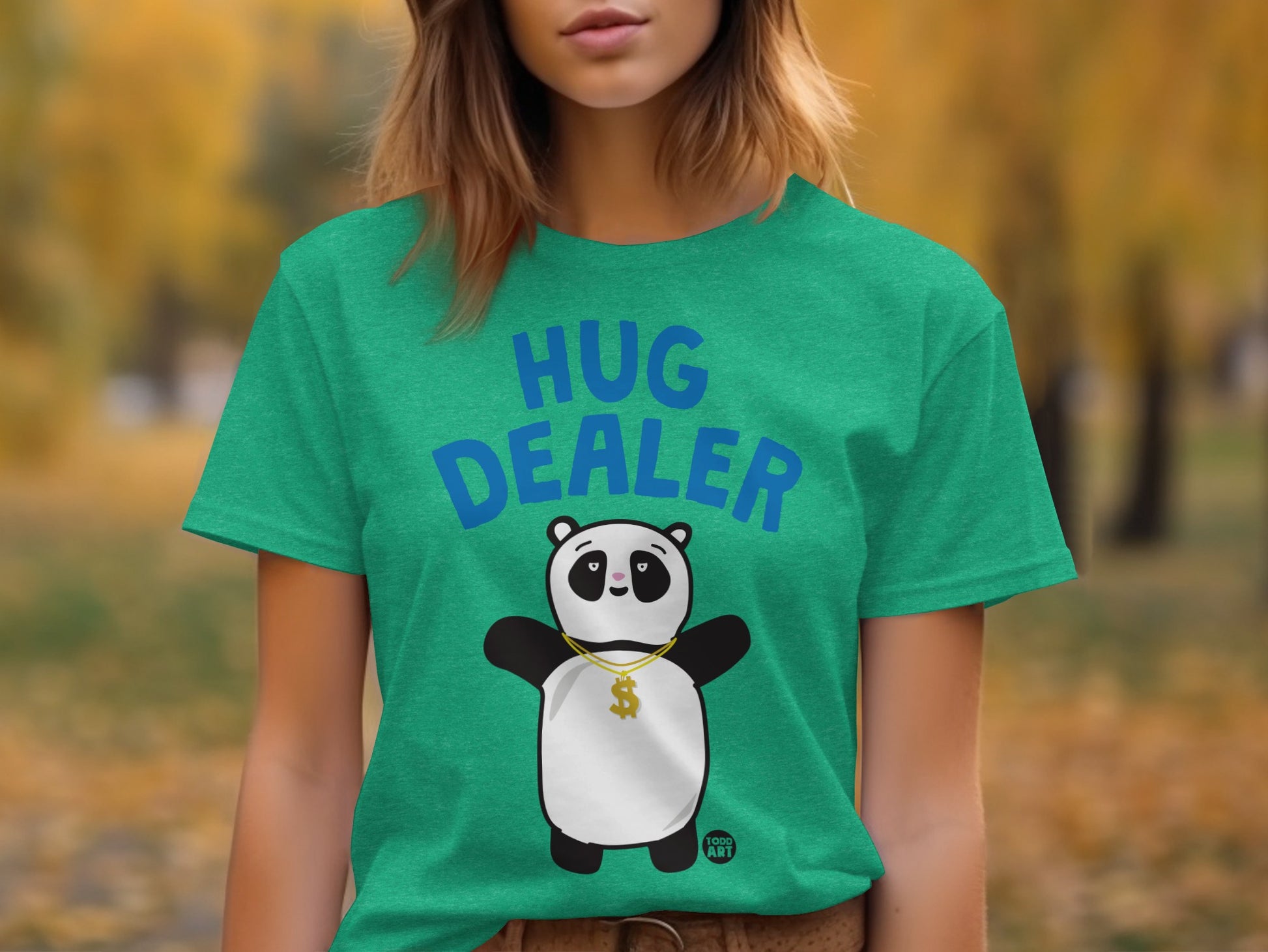 Cute Hug Dealer Panda Graphic Tee Shirt