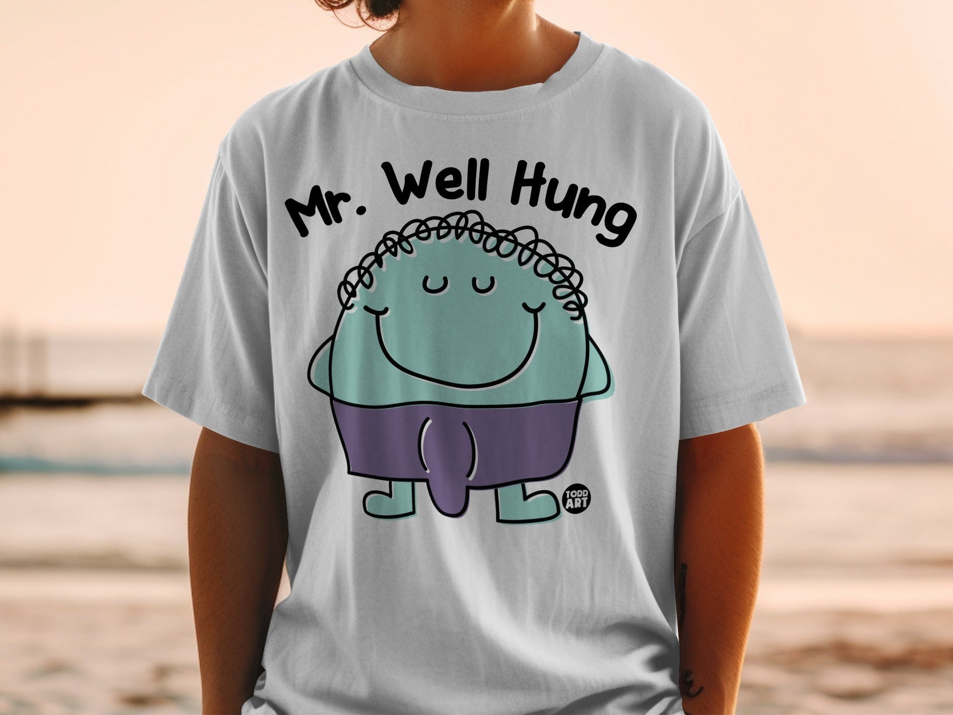 Mr. Well Hung Cartoon Character T-Shirt