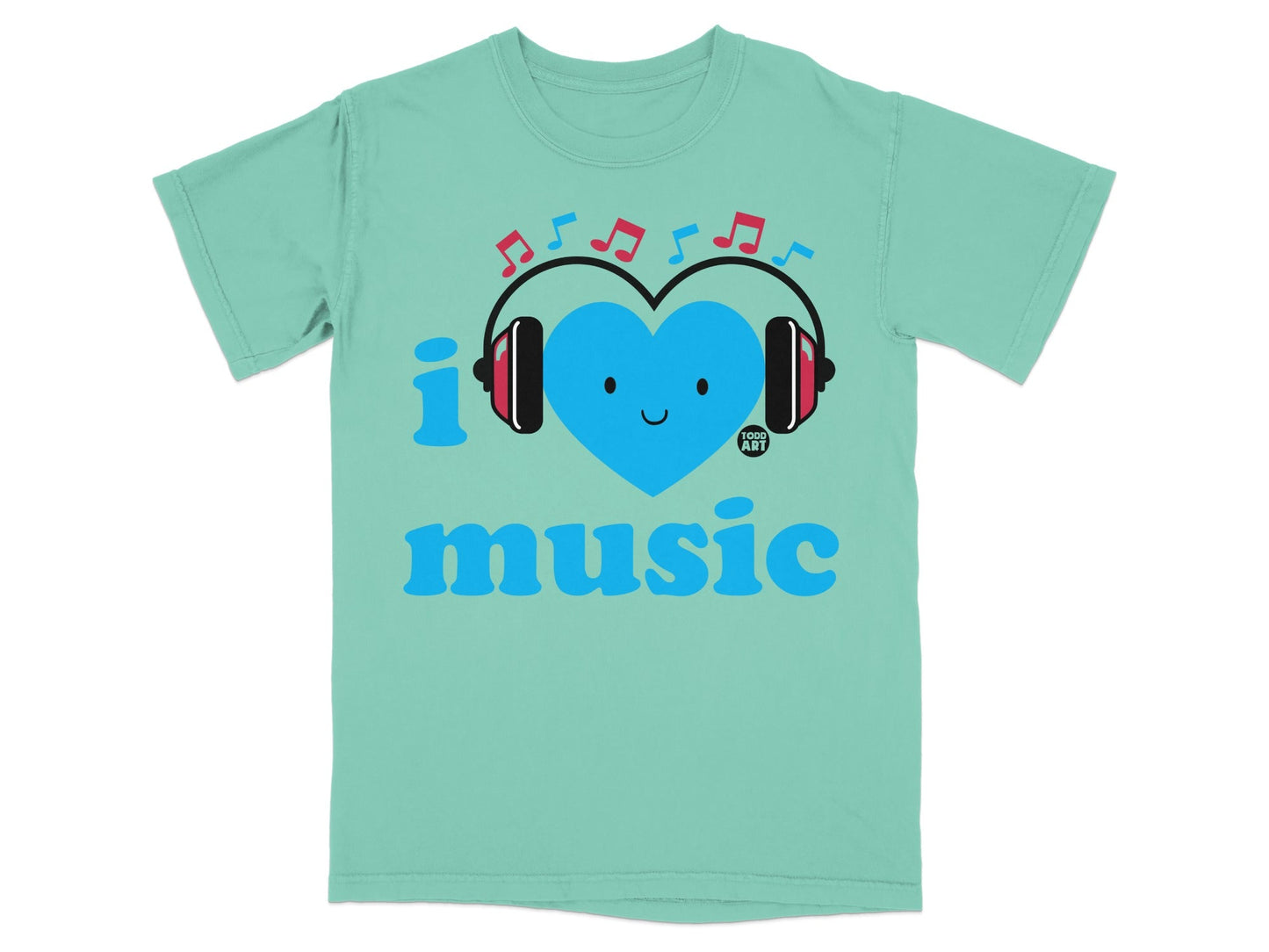 I Love Music Heart with Headphones T-shirt