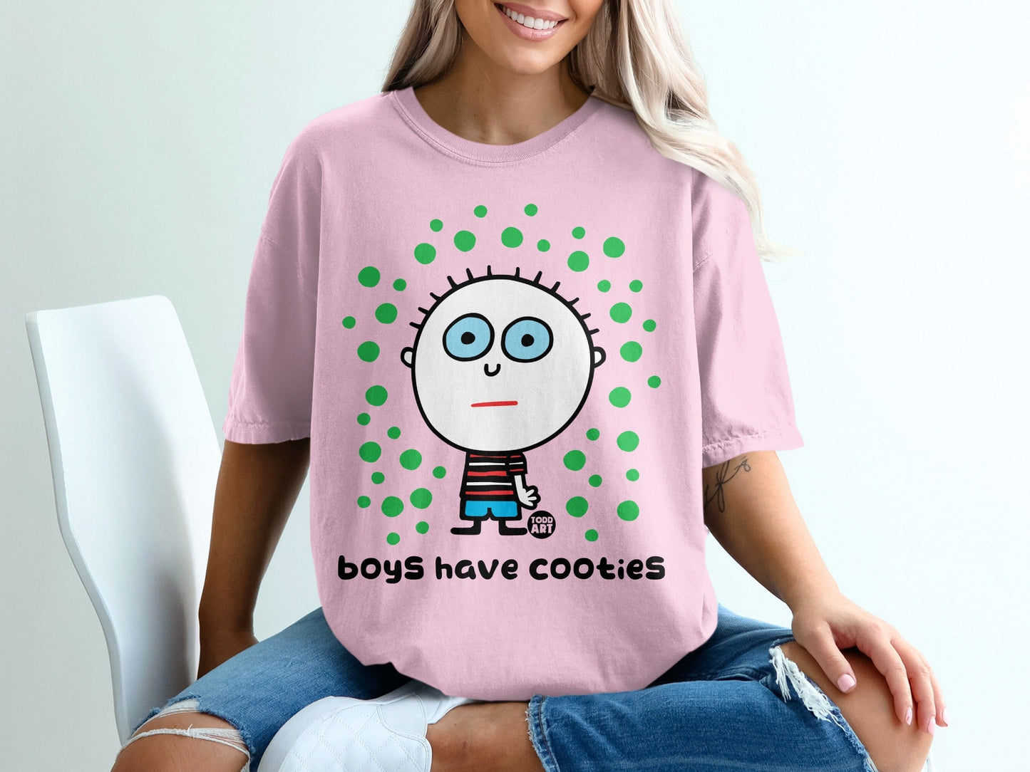 Boys Have Cooties Cute Todd Art Print T-Shirt