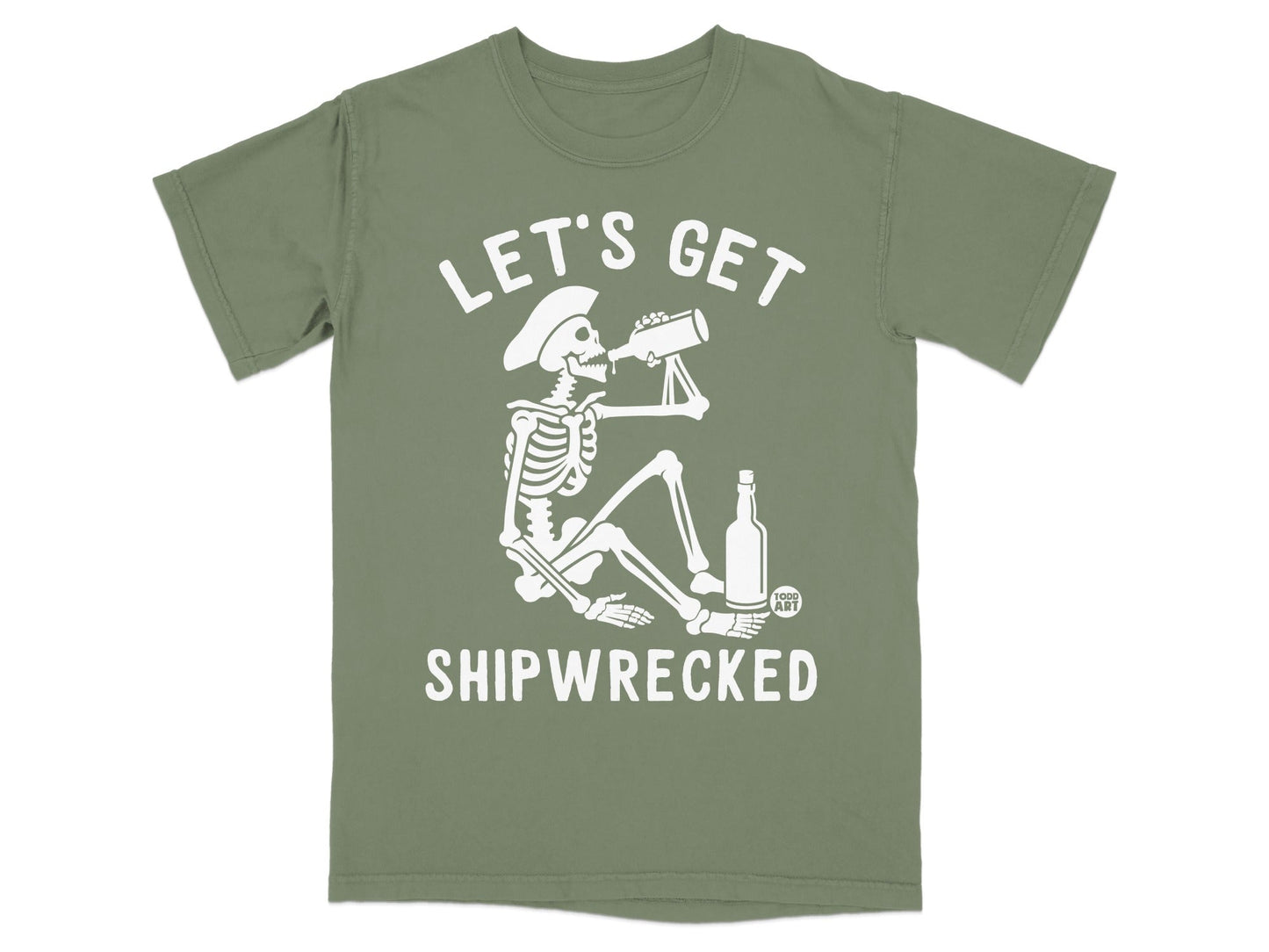 Let's Get Shipwrecked Skeleton Pirate T-shirt