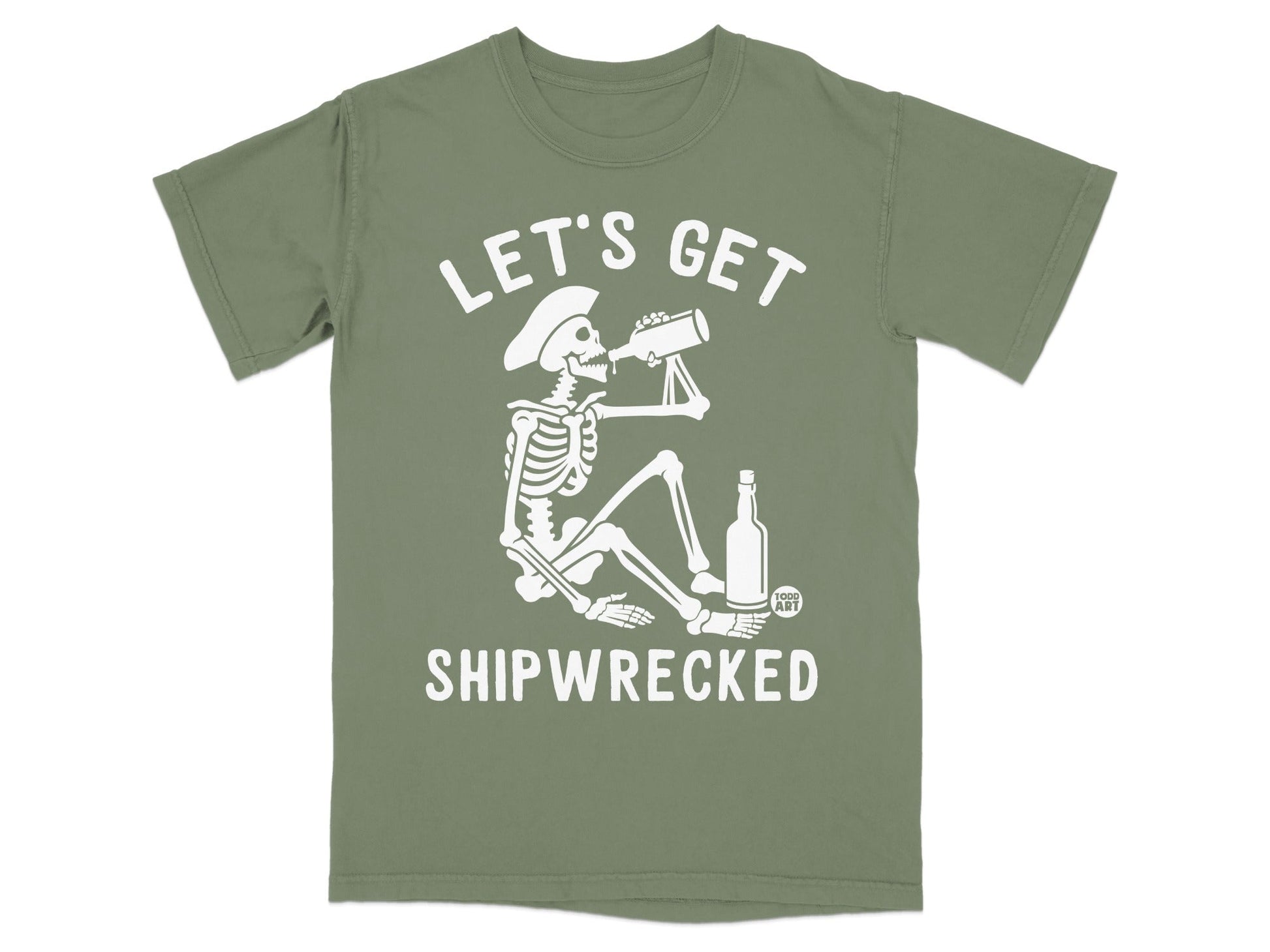 Let's Get Shipwrecked Skeleton Pirate T-shirt