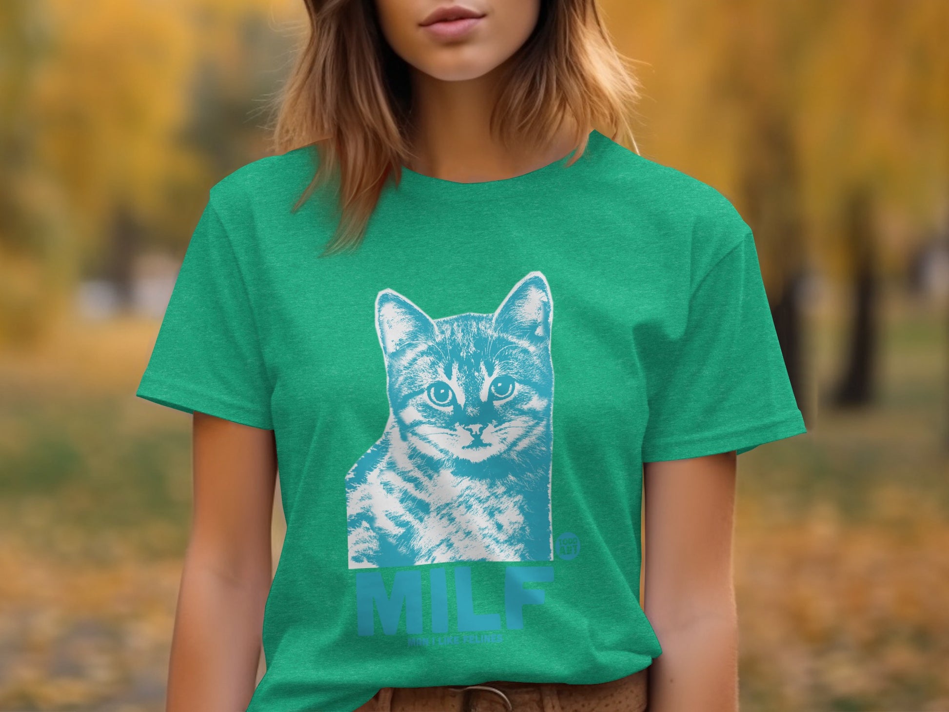 MILF Cat Lover Graphic T-Shirt Meowy I Like to Felines