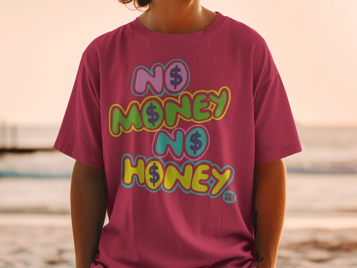No Money No Honey Colorful Graphic Tee Product
