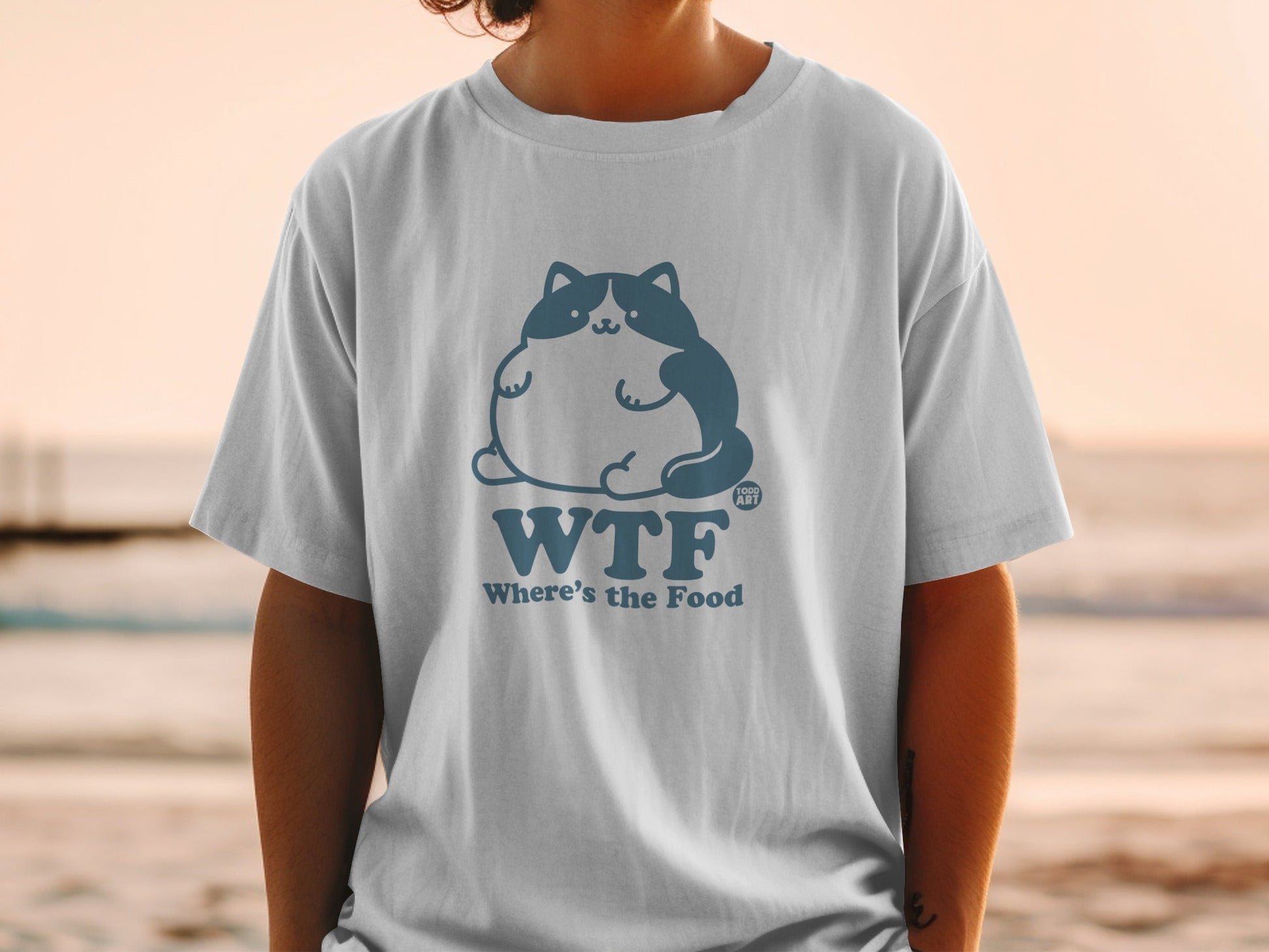 WTF Where's the Food Funny Cat Graphic T-shirt