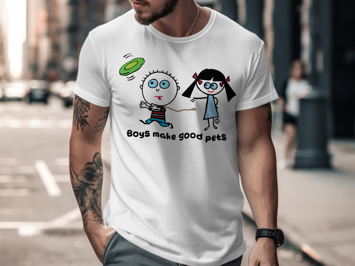 Boys make good pets funny illustrated t-shirt