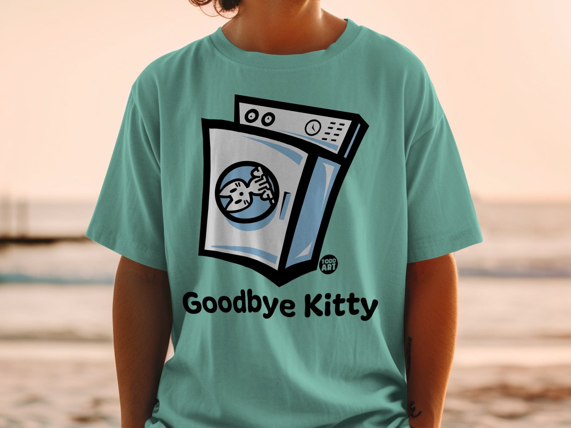 Goodbye Kitty Funny Graphic Short Sleeve T-Shirt