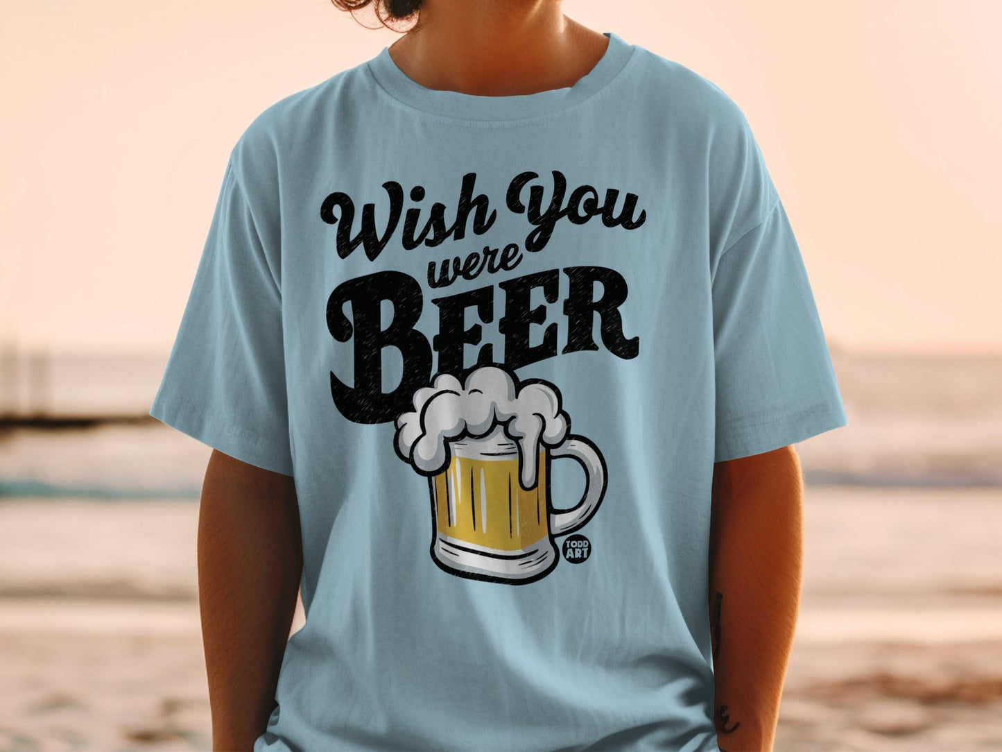 Wish You Were Beer Graphic T-shirt for Fun and Humor