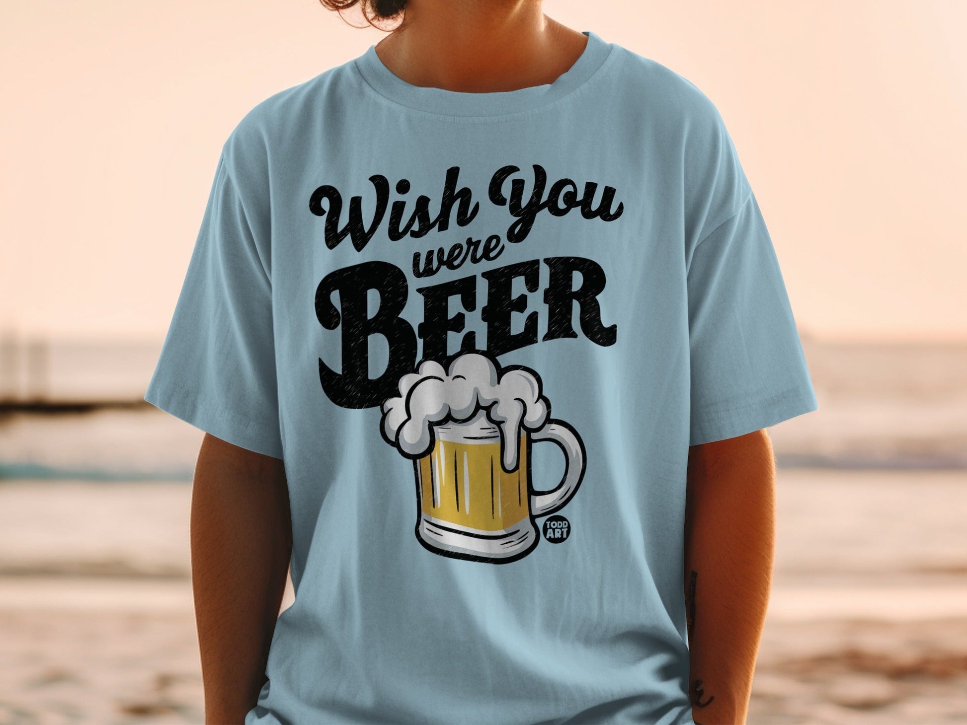 Wish You Were Beer Graphic T-shirt for Fun and Humor