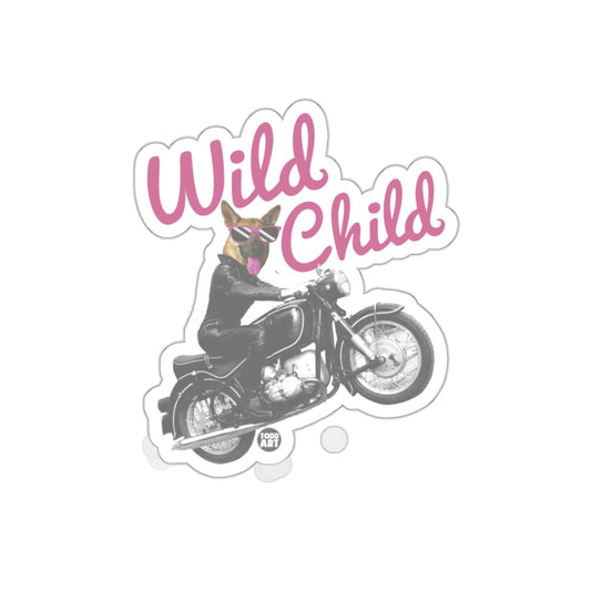 Wild Child Dog Riding Motorcycle Sticker 