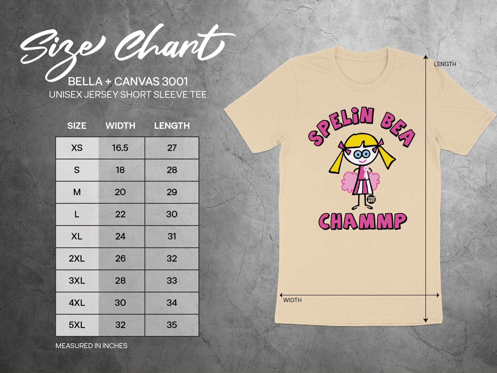 Spelin Bea Chammp Graphic Tee Unisex Jersey T-Shirt