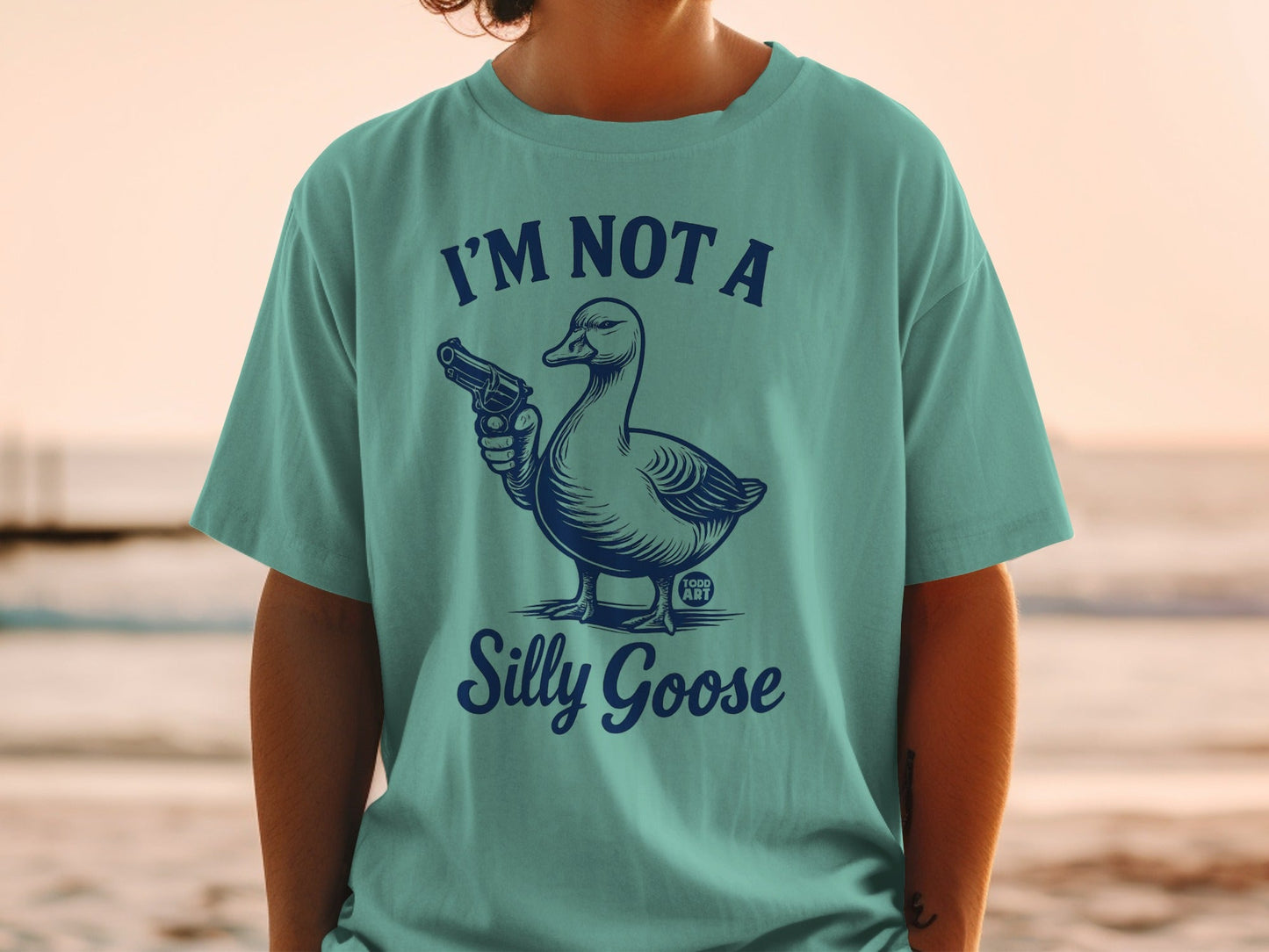 I'm Not A Silly Goose Gun Holding Duck Shirt
