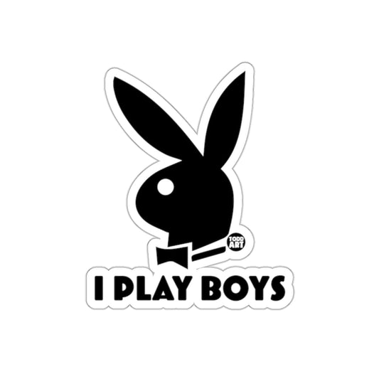 I Play Boys Bunny Rabbit Head Design sticker