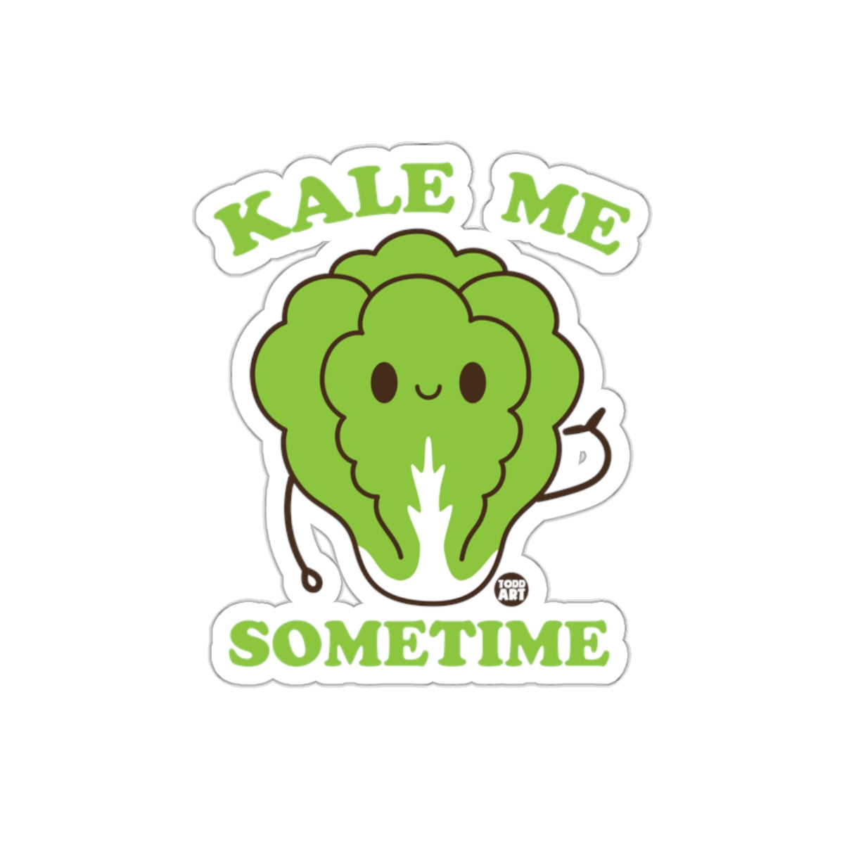 Kale Me Sometime Cute Green Vegetable Sticker