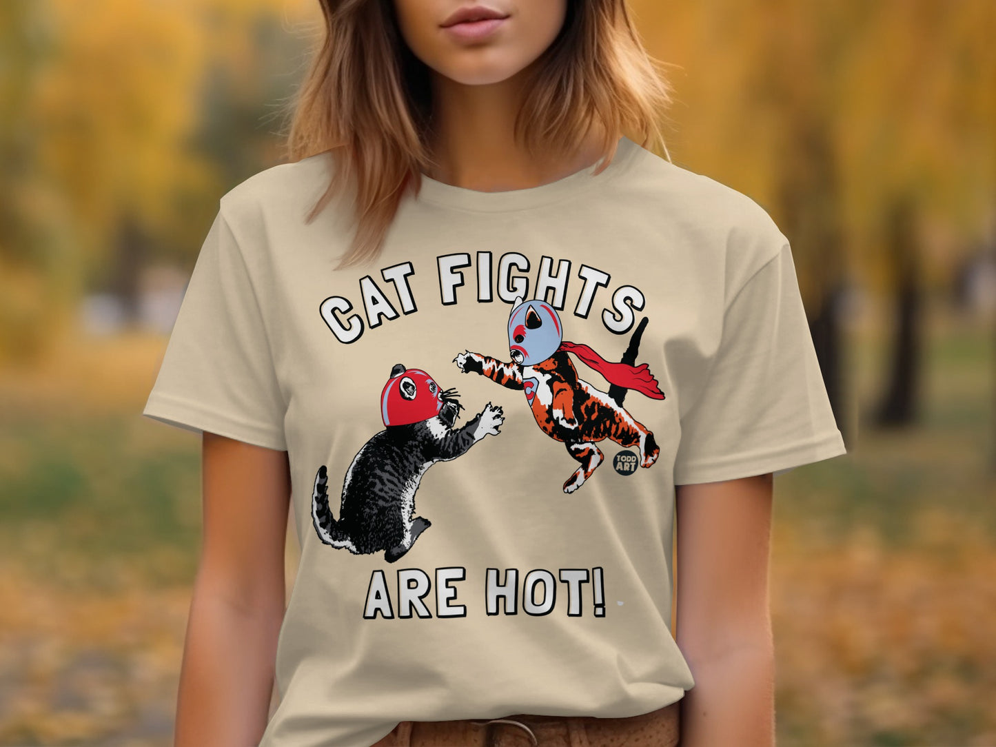 Cat Fights Are Hot! Graphic T-Shirt Apparel