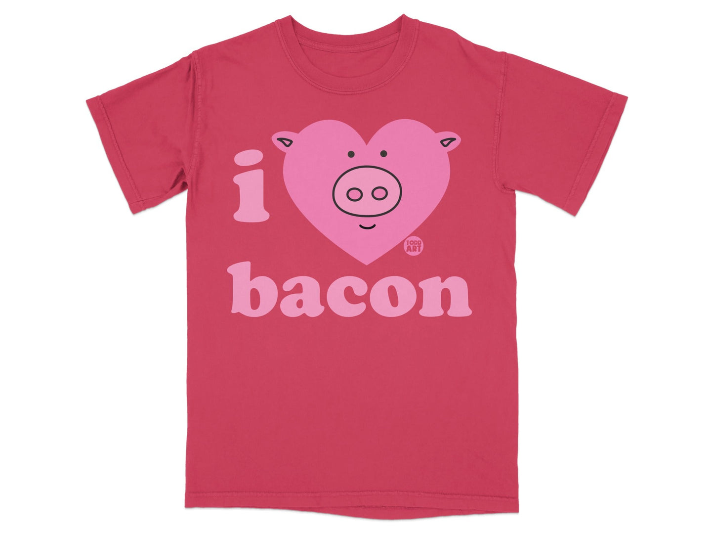 I Heart Bacon Pig Face Pink T-Shirt Product