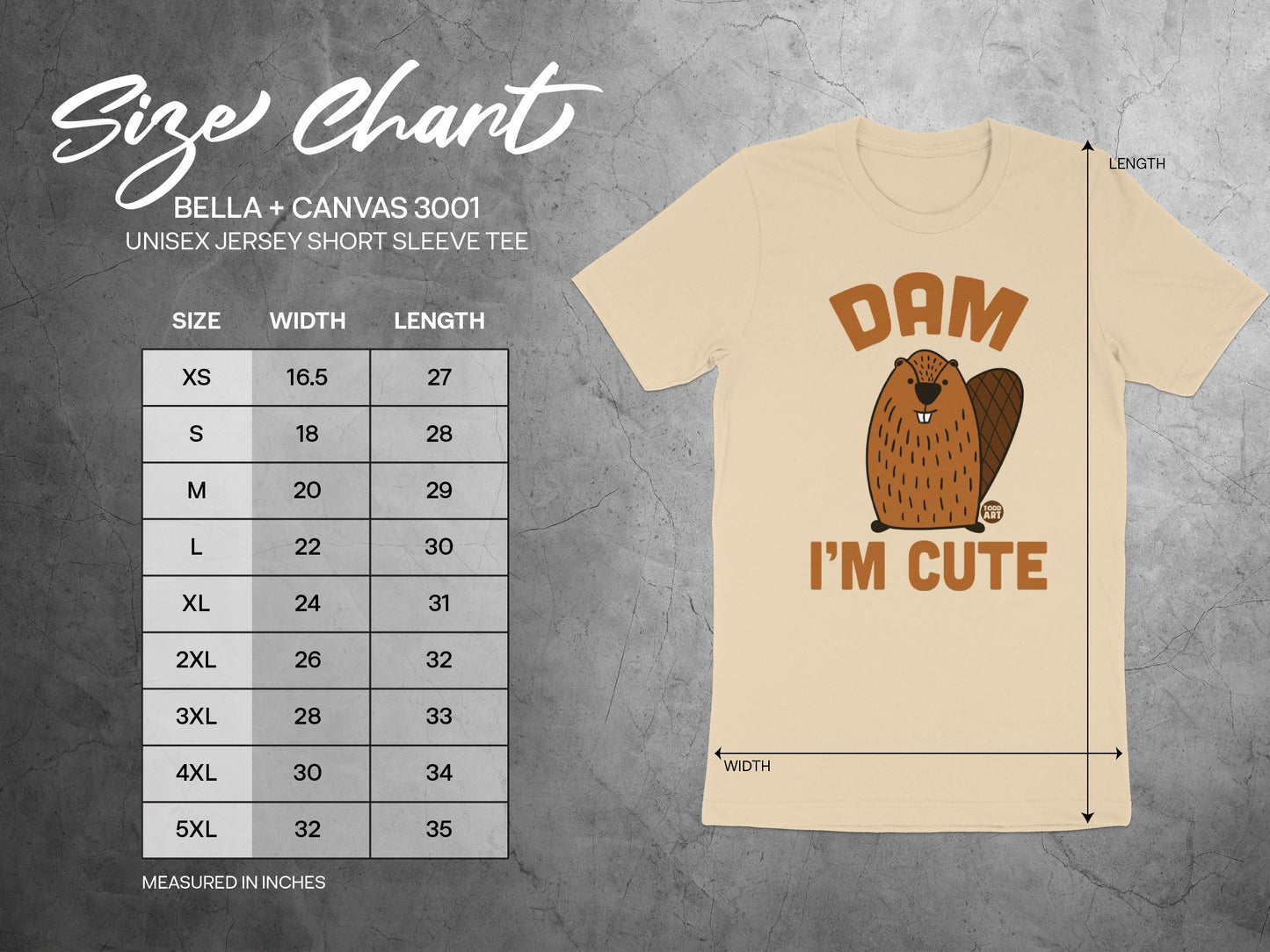 Dam I'm Cute Bella + Canvas 3001 Short Sleeve Tee